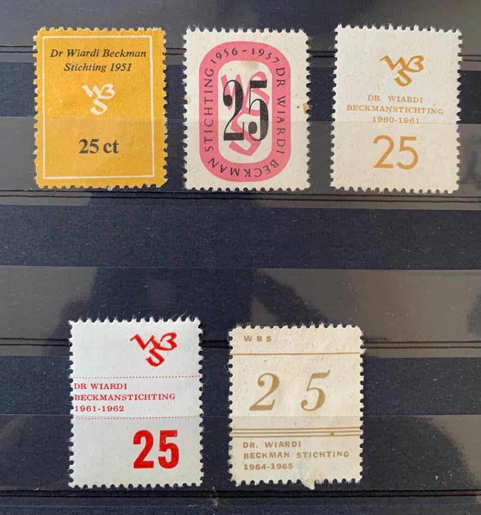 Sluitzegels Dr Wiardi Beckman Stichting 25ct consumentenkred, Verzenden, Na 1940, Gestempeld