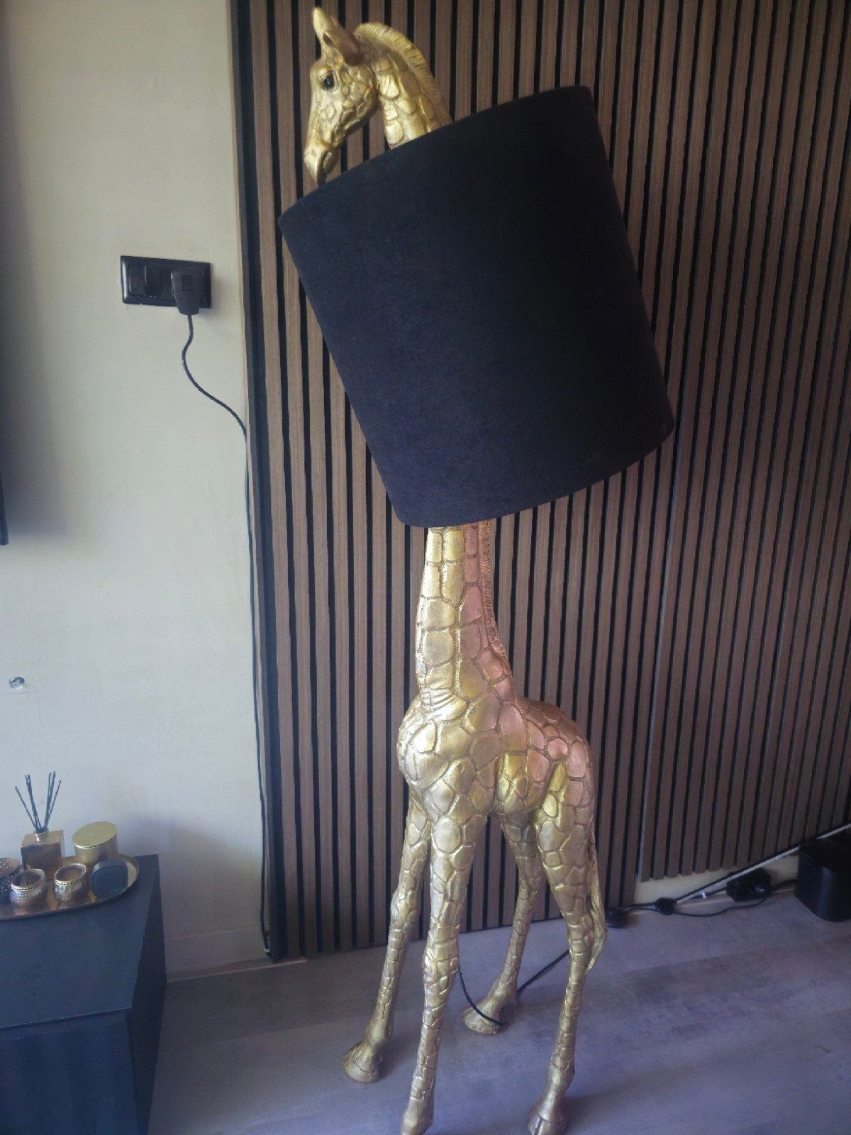 Gouden Giraffe Vloerlamp - Trendy en Uniek Design, Ophalen of Verzenden, Zo goed als nieuw, Kunststof, 150 tot 200 cm