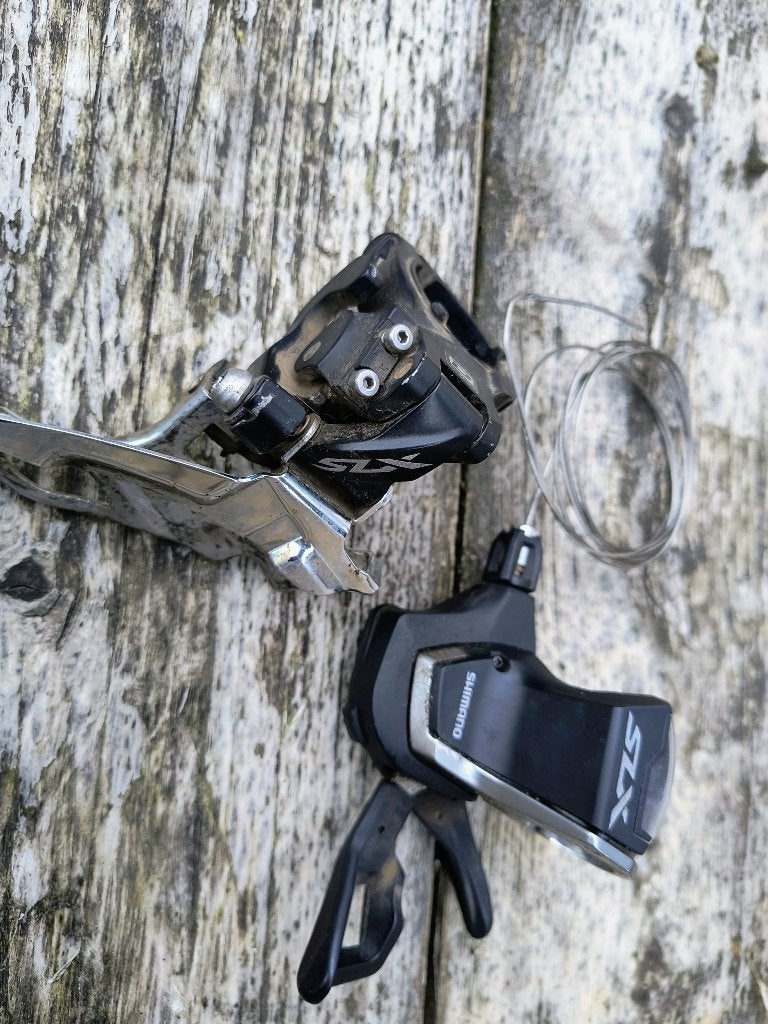 Shimano SLX 3 speed voor derailleur, Gebruikt, Ophalen of Verzenden, Derailleur of Ketting, Aluminium