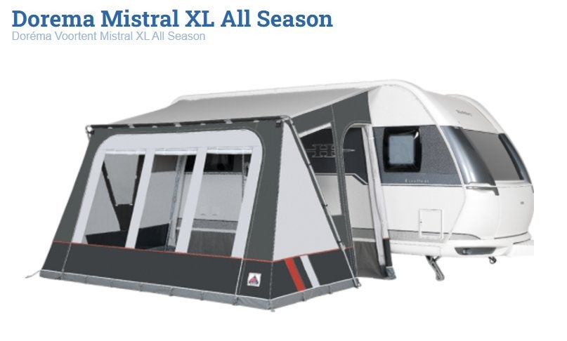 Dorema Mistral XL All Season voortent incl. stormbandenset, Caravans en Kamperen, Voortenten en Luifels, Ophalen of Verzenden