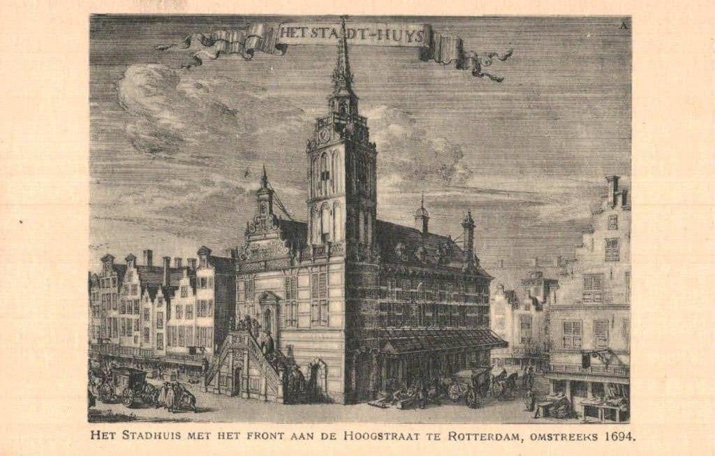ca 1694 ROTTERDAM Stadhuis ad Hoogstraat RECLAMEkaart, Ophalen of Verzenden, Voor 1920, Ongelopen, Zuid-Holland