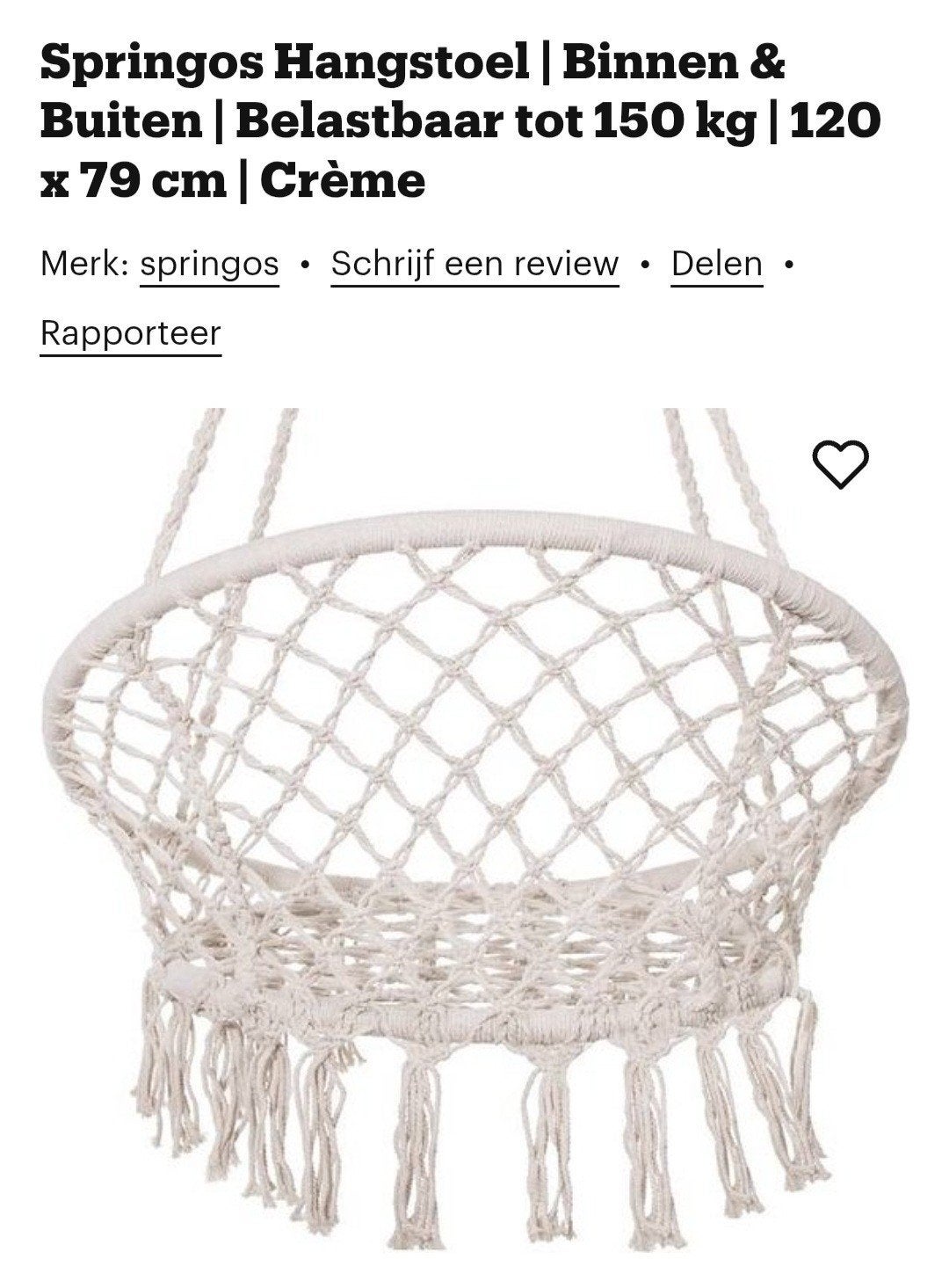 Nieuwe Ibiza stijl hangstoel, Ophalen, Nieuw