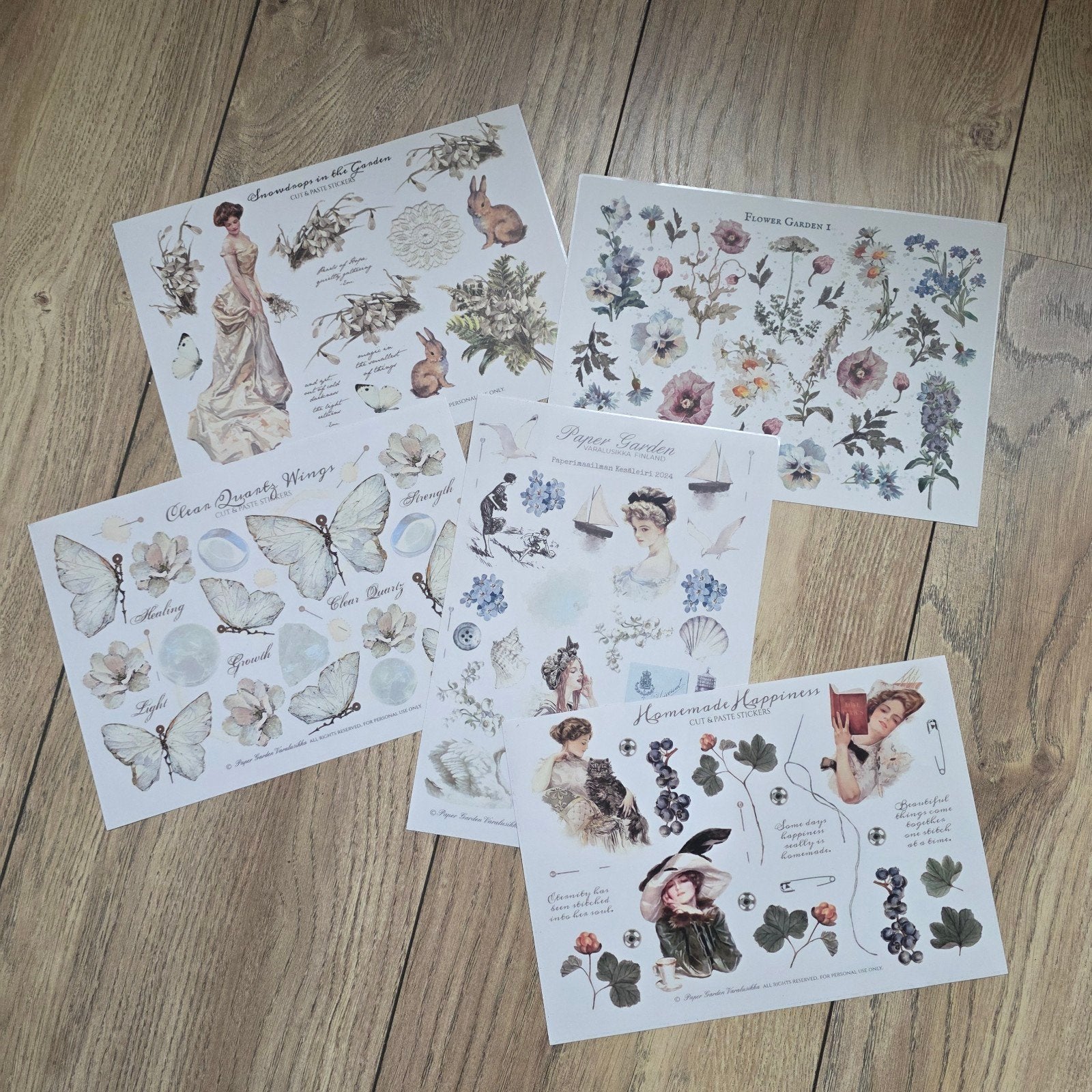 Varalusikka stickervellen,  circa A5, 5 vel, Verzenden, Zo goed als nieuw, Versiering of Embellishment, Overige merken