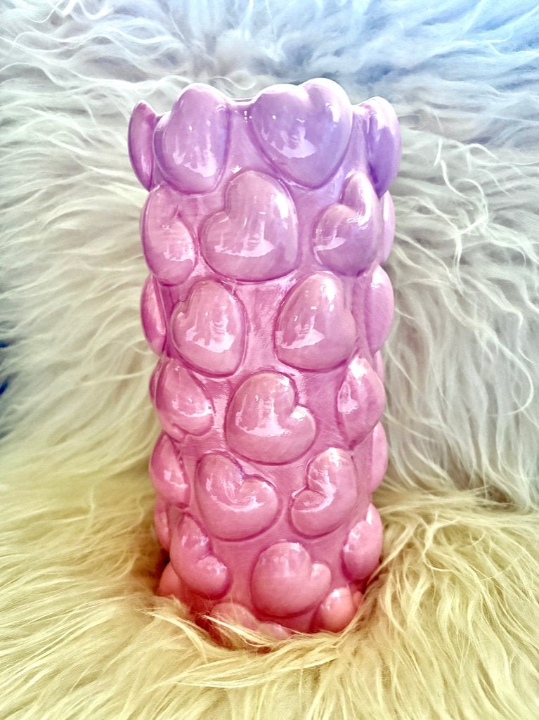 Trendy Roze Hartjesvaas, 26 cm, Nieuw, Ophalen of Verzenden, Roze