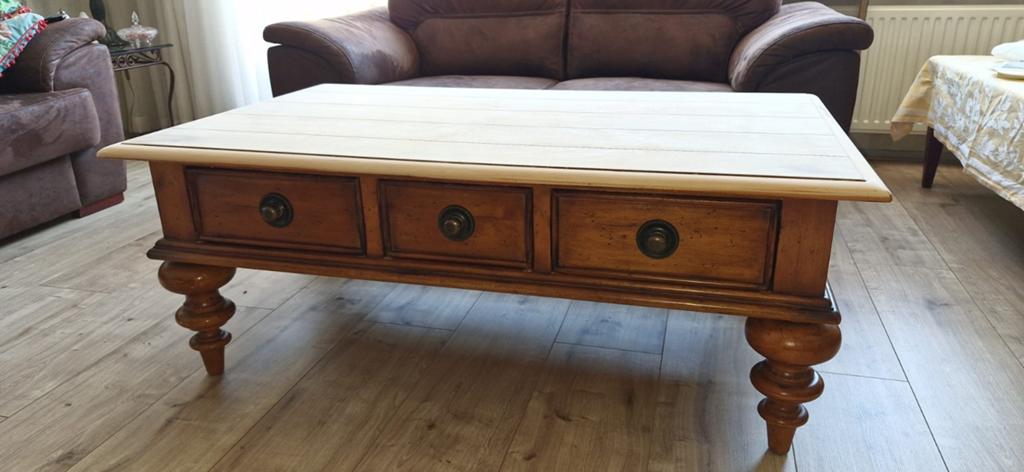 Te koop aangeboden wortelnoten salontafel, Ophalen, Rechthoekig, 100 tot 150 cm, 50 tot 100 cm
