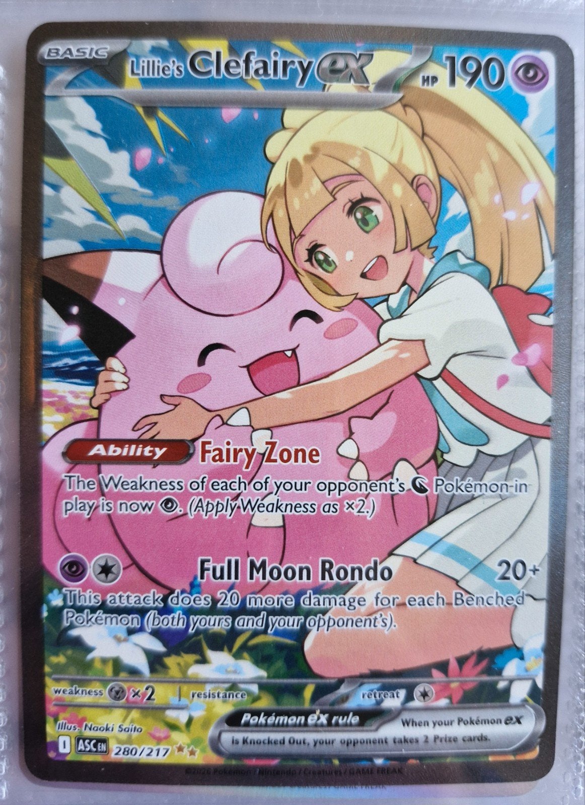 Ascended heroes Lillie's Clefairy Ex full art, Hobby en Vrije tijd, Verzamelkaartspellen | Pokémon, Ophalen of Verzenden, Nieuw