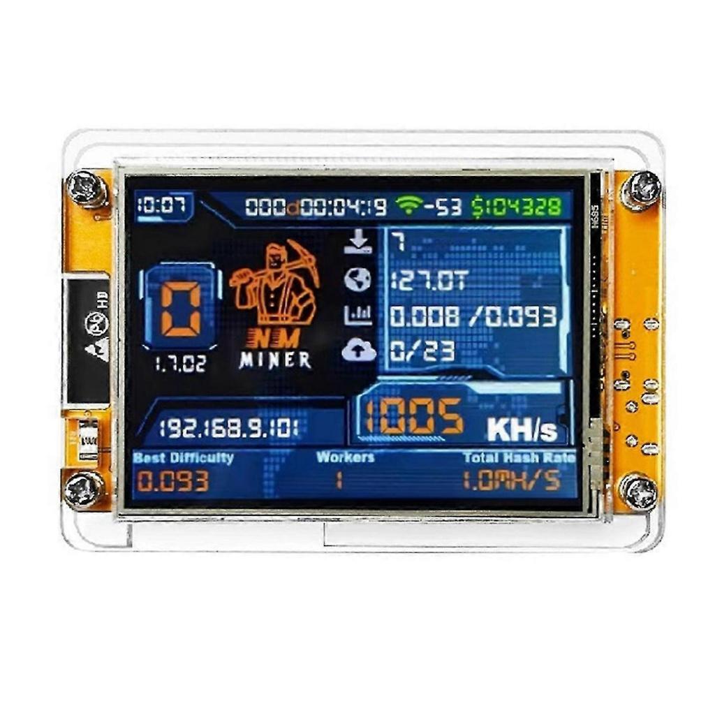 BTC NerdMiner 3 in 1 Ticker + Clock + 1000KH/s Lottery Miner, Ophalen of Verzenden, Nieuw, NerdMiner V2