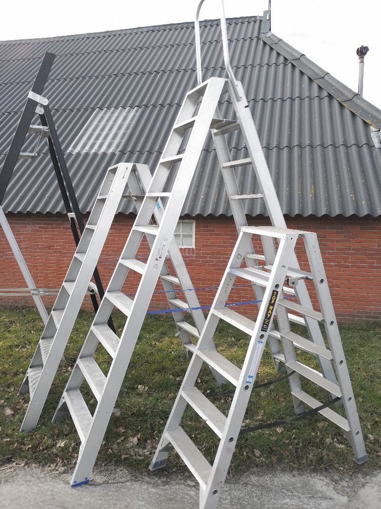 Ladders 2x18 of 3x12/3x14 Div hoge werktrap 2-4mtr, Doe-het-zelf en Verbouw, Ladders en Trappen, Ophalen, Gebruikt, 4 meter of meer