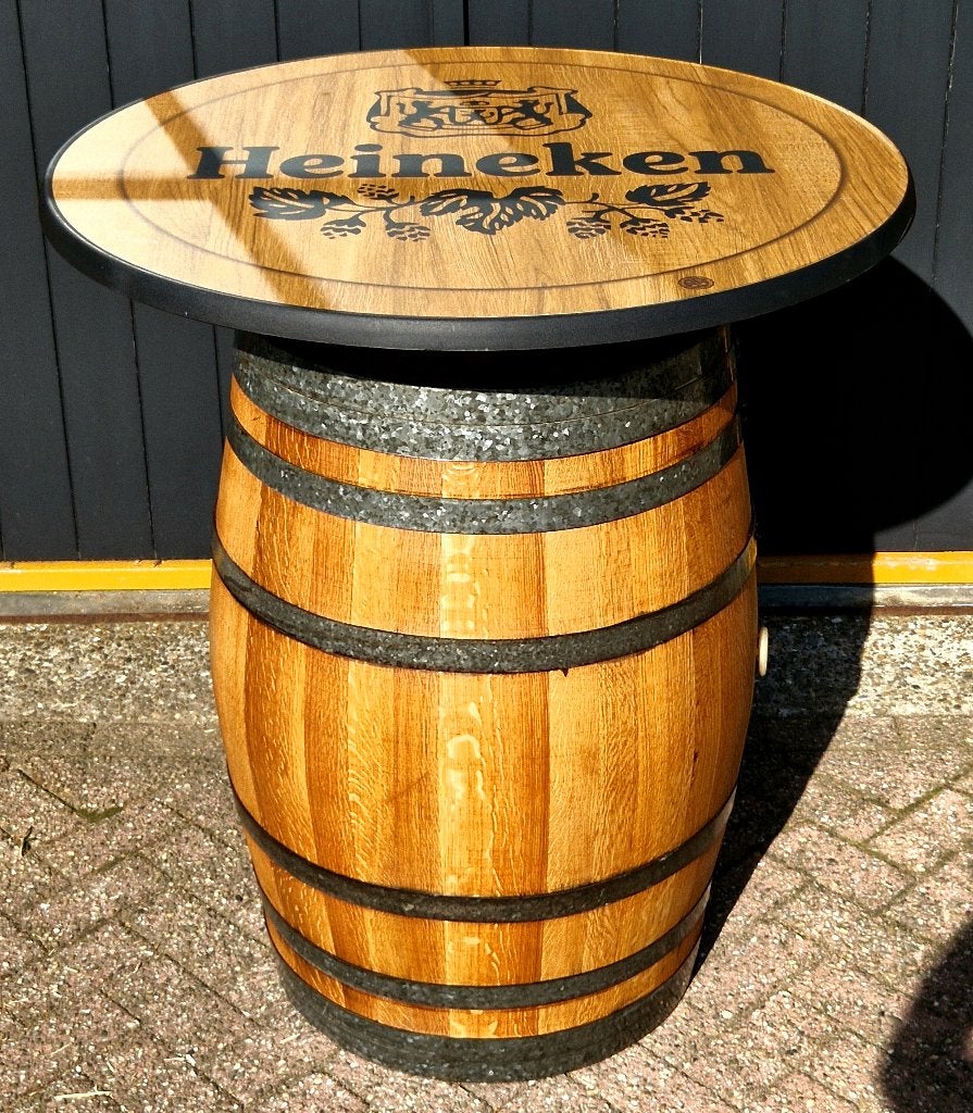 Heineken statafel van wijnvat ''4 seizoenen blad'', Ophalen, Nieuw