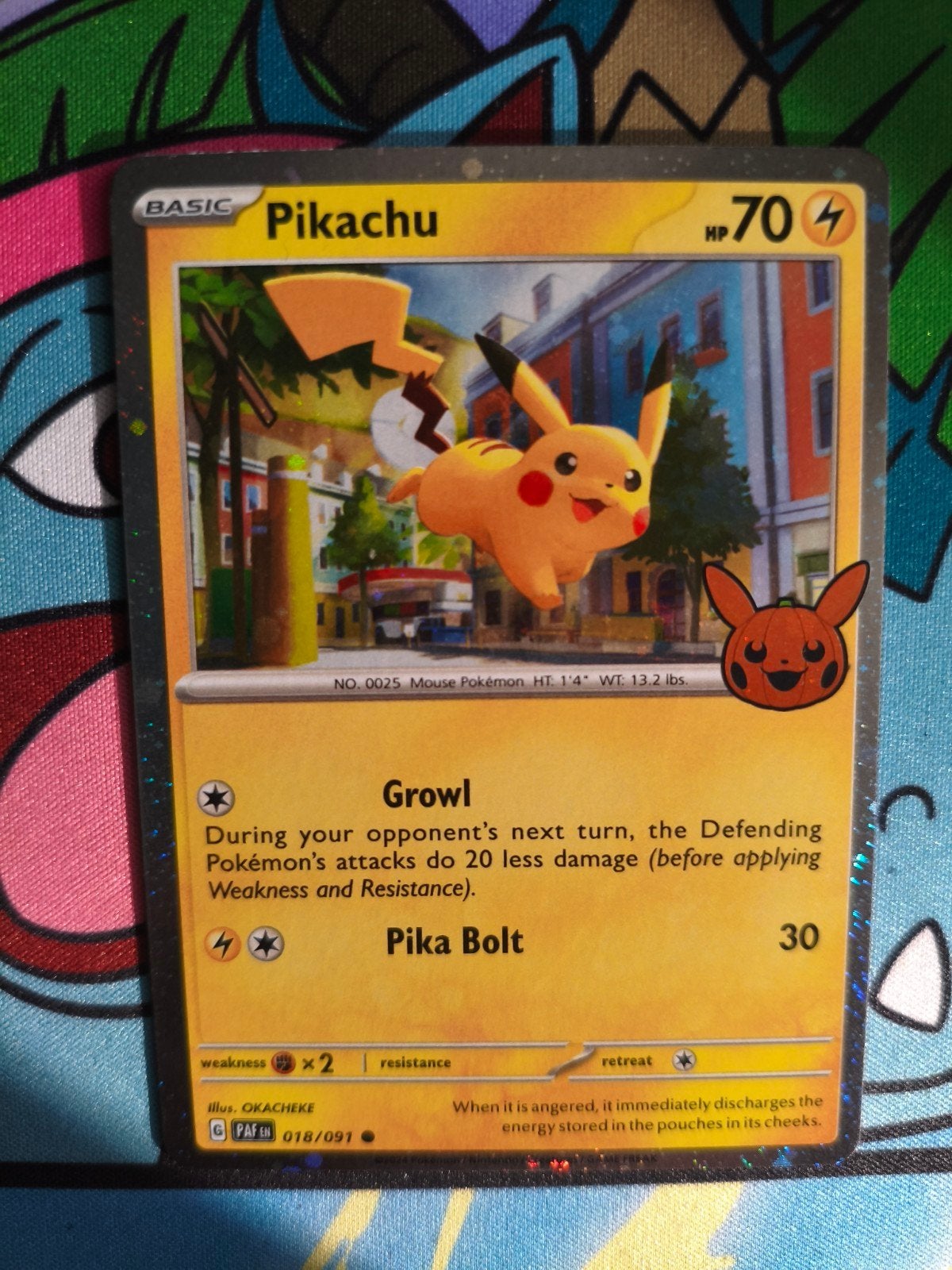 Holiday Stamp Cosmos Pikachu jack-o'-lantern Trick or Trade, Ophalen of Verzenden, Zo goed als nieuw, Losse kaart