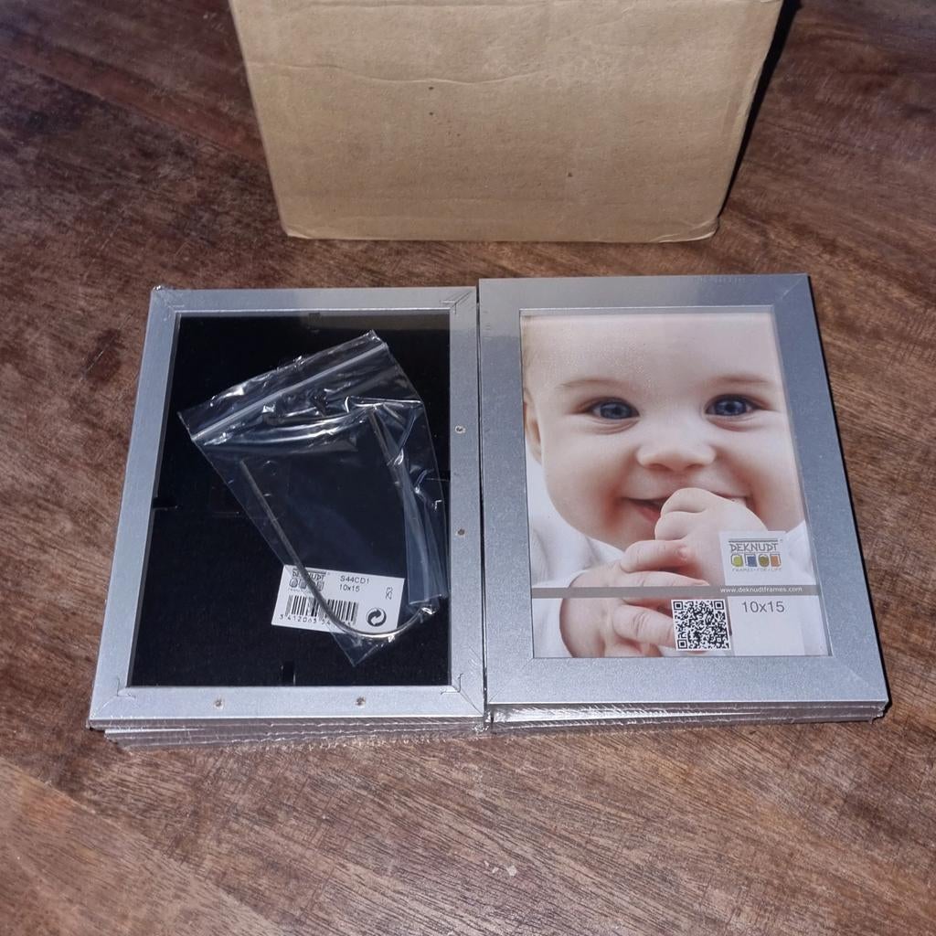 Zilverkleurige fotolijstjes 10x15, 2 doosjes met 6 stuks., Ophalen of Verzenden