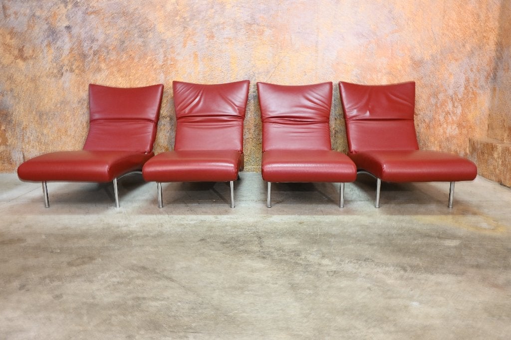 ZGAN! 2 rode leren Bonaldo Berlin design fauteuils/chaises