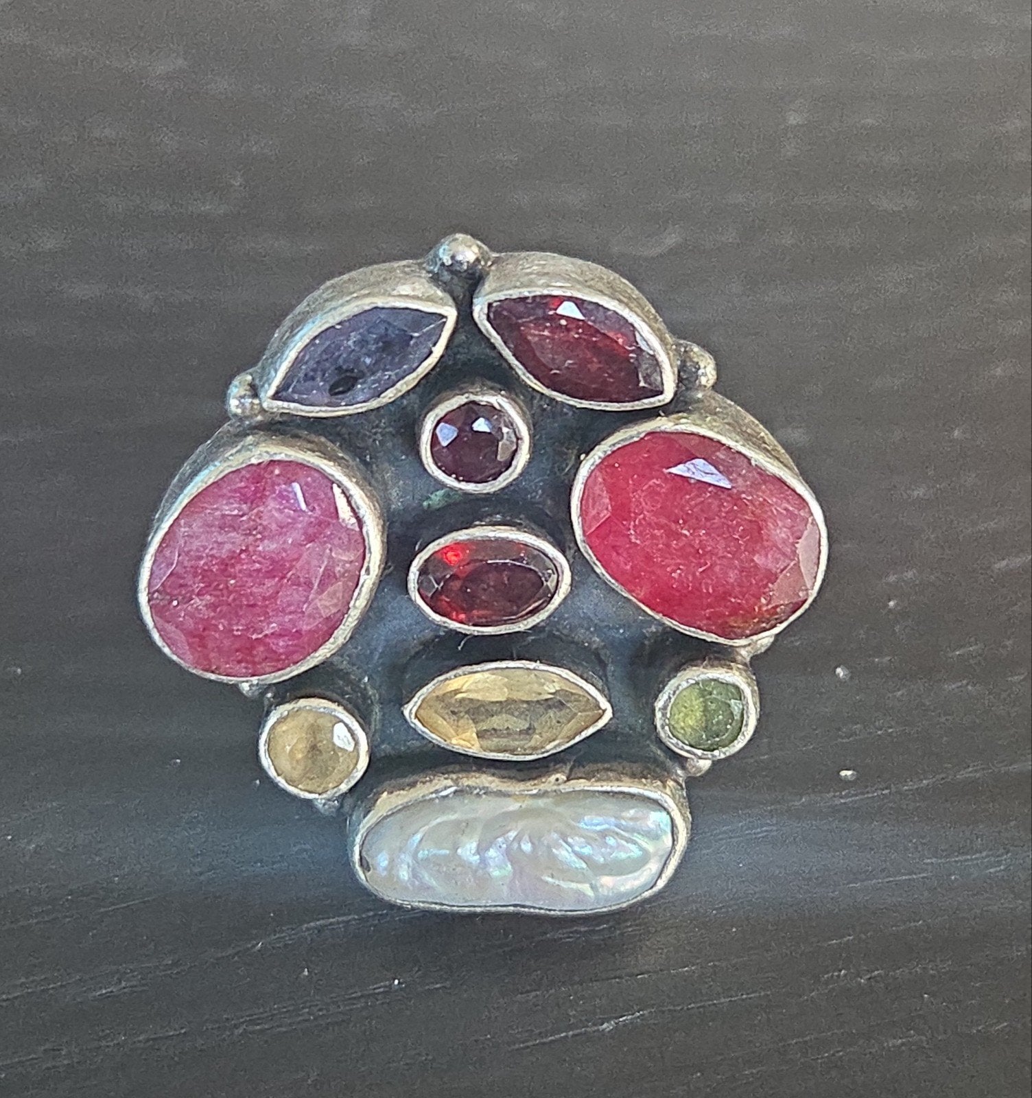 vintage handgemaakte sterling zilveren ring en hanger, Ophalen of Verzenden, Zo goed als nieuw, X, Dame