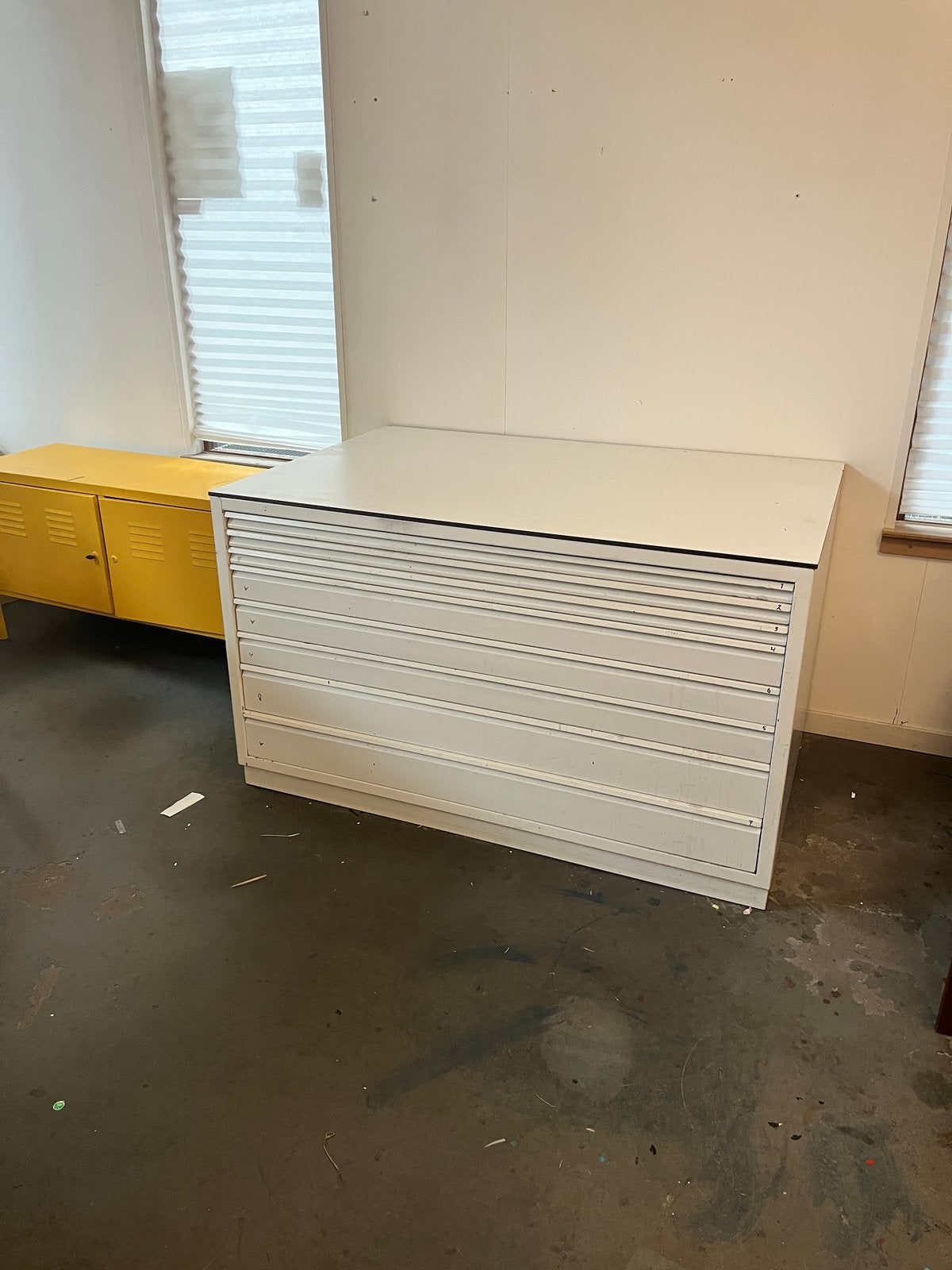 Tekeningkast / Archiefkast, wit, vintage, Ophalen, Gebruikt