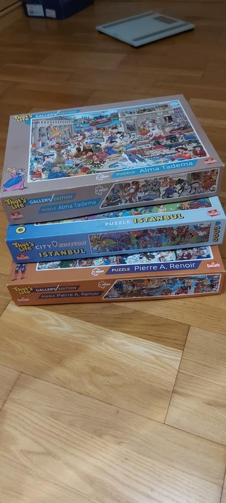 3 Goliath puzzels, Hobby en Vrije tijd, Ophalen of Verzenden, 500 t/m 1500 stukjes, Zo goed als nieuw, Legpuzzel