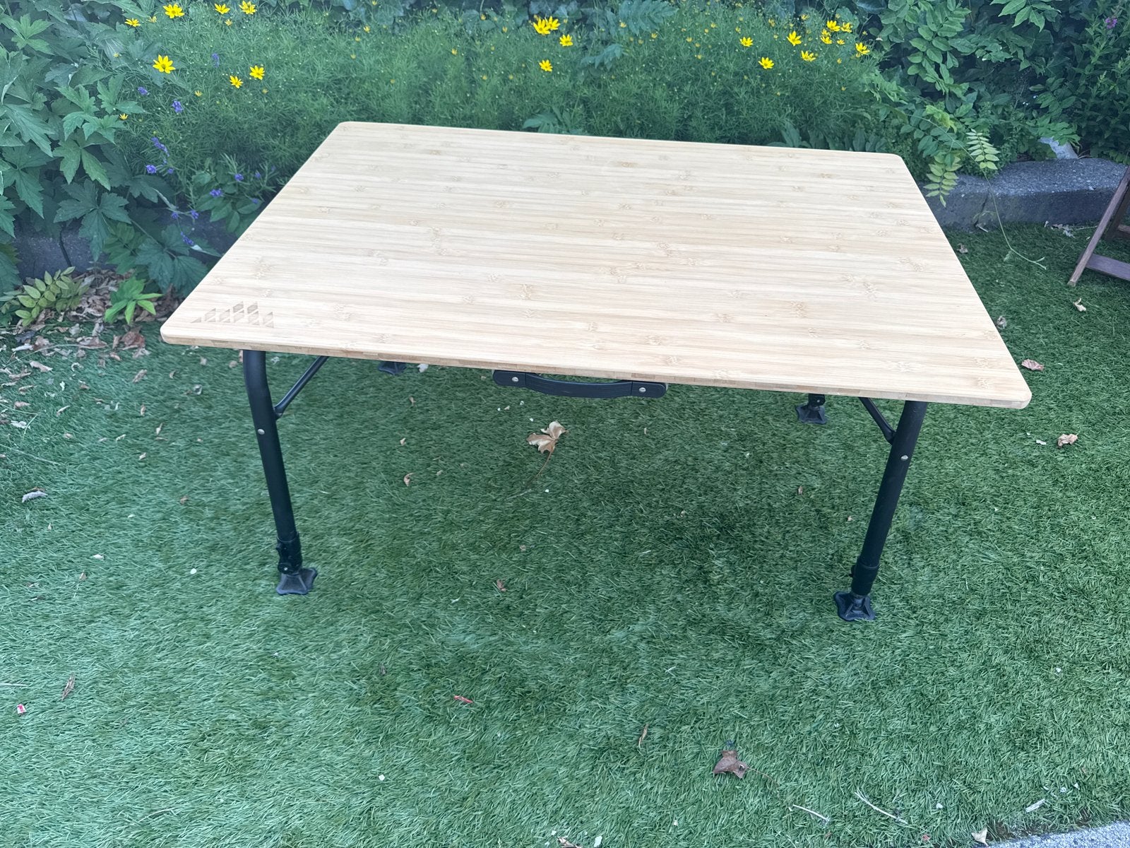 Opvouwbare bamboe campingtafel Obelink 100 x 70, Ophalen, Gebruikt, Campingtafel