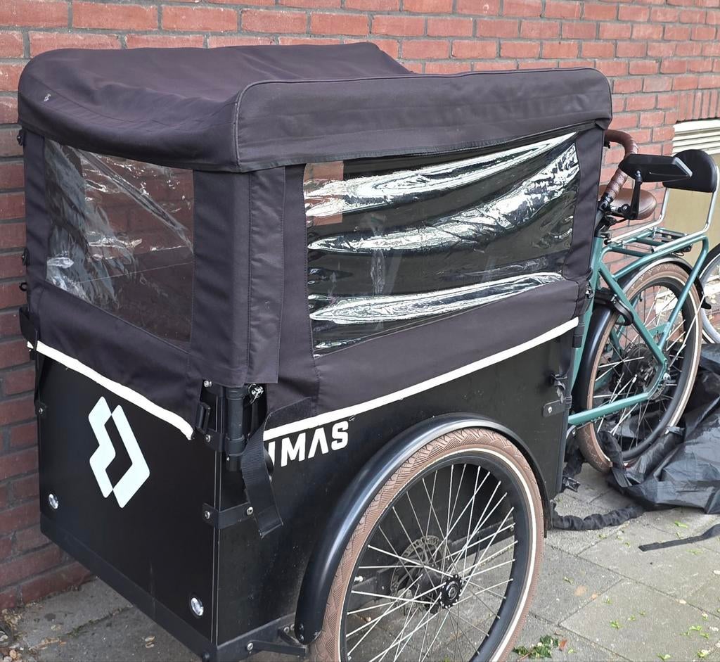 Bimas ElectricBakfiets met Huif en nieuwe accu met Garantie., Overige merken, 4 kinderen of meer, Huif, Ophalen of Verzenden