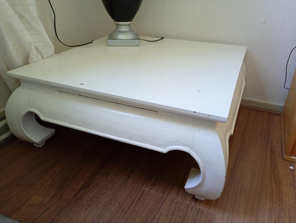 Witte opium salontafel., Ophalen, Gebruikt, 100 tot 150 cm, 50 tot 100 cm