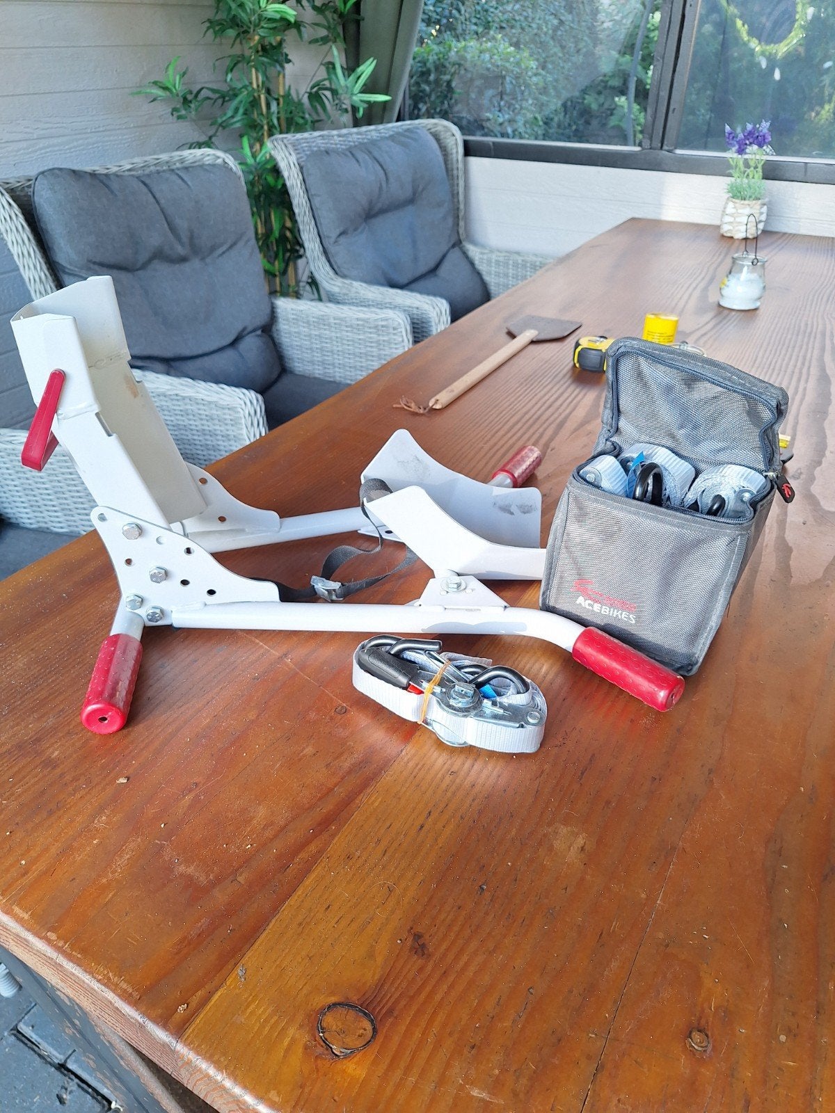 Acebikes inrijklem met ratelset, Ophalen, Gebruikt