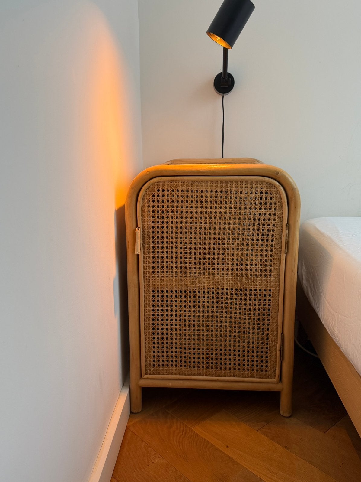 2 nachtkastjes Stockholm rotan, Ophalen, Minder dan 45 cm, Zo goed als nieuw, Minder dan 55 cm