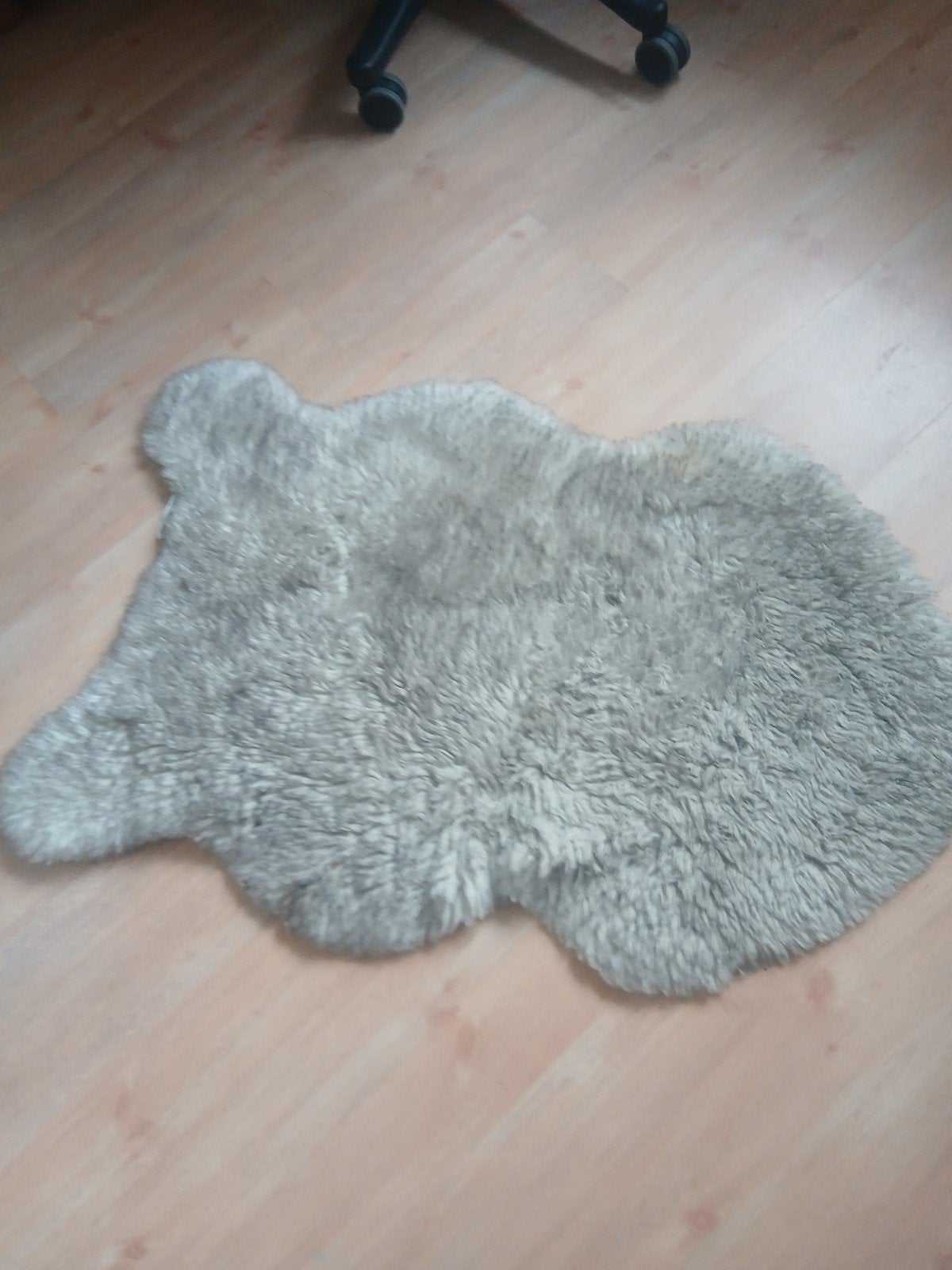 Zacht grijs schapenvacht vloerkleed, Gebruikt, 50 tot 100 cm, Modern, Scandinavisch, Natuurlijk, 50 tot 100 cm