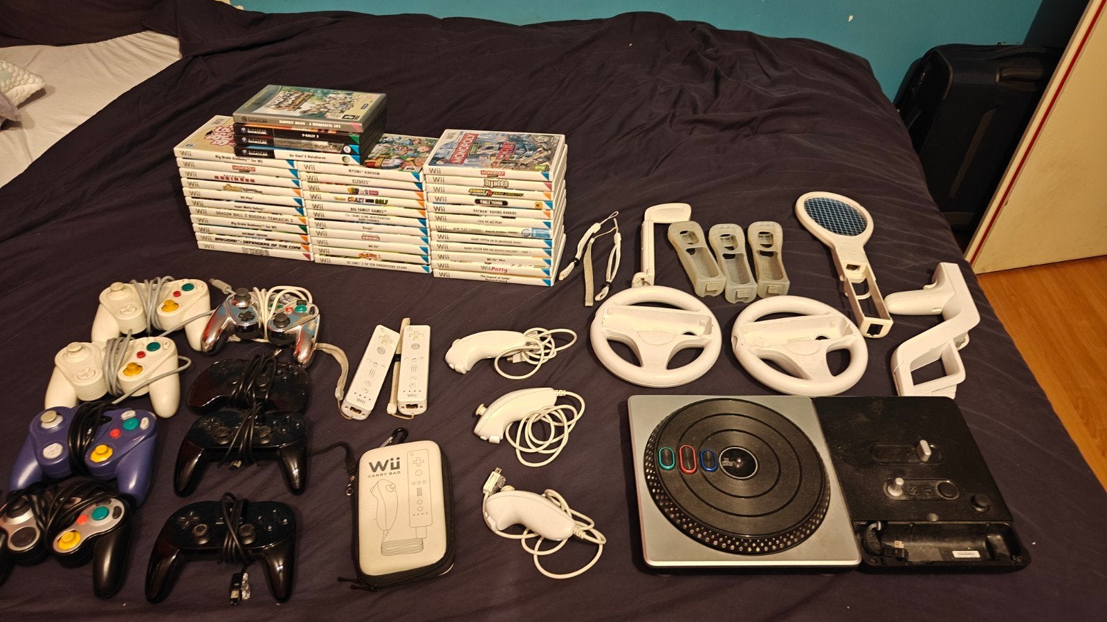 Nintendo Wii en GameCube Collectie: Games en Accessoires, Ophalen of Verzenden, Gebruikt, Met 3 controllers of meer, Met games