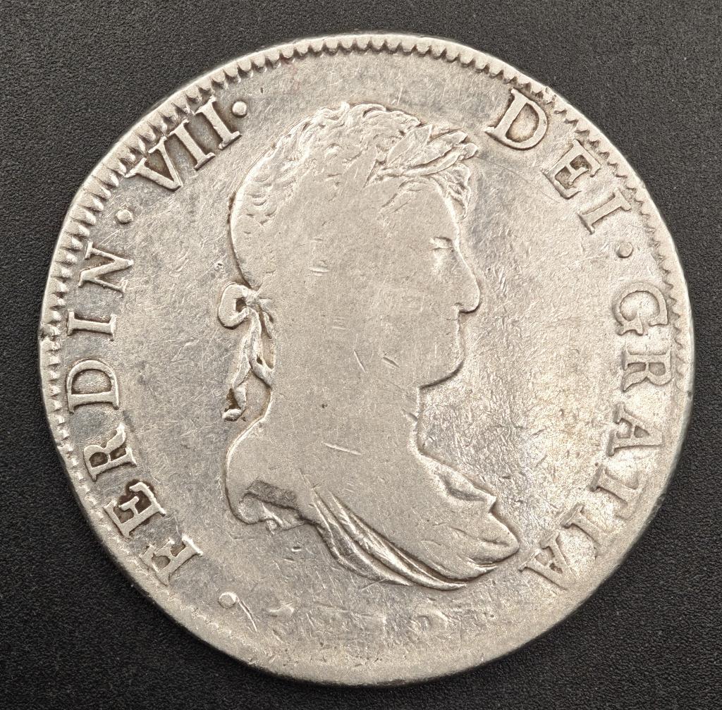 1819 8 Reales Ferdinand VII, Geslagen te Mexico, Verzenden, Midden-Amerika, Losse munt, Zilver