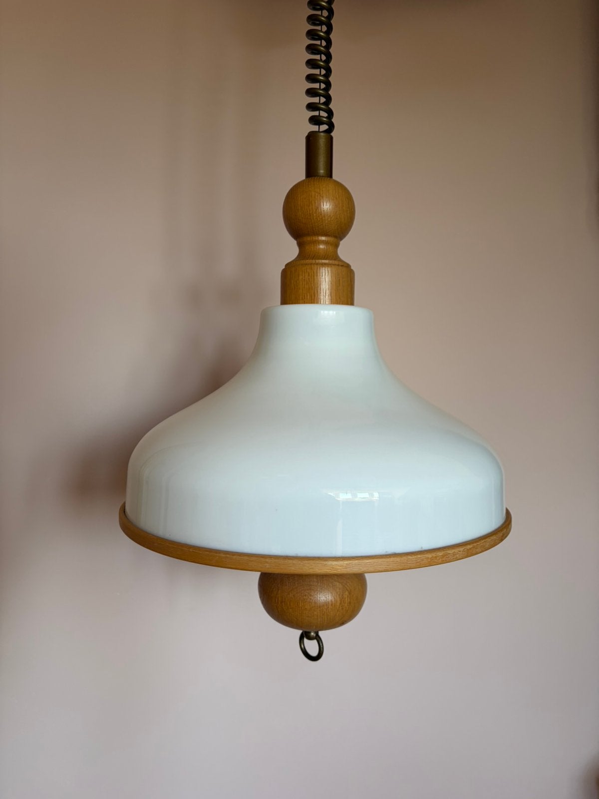 Vintage hanglamp Steinhauer, Hout, Vintage, Zo goed als nieuw, E27 (groot)
