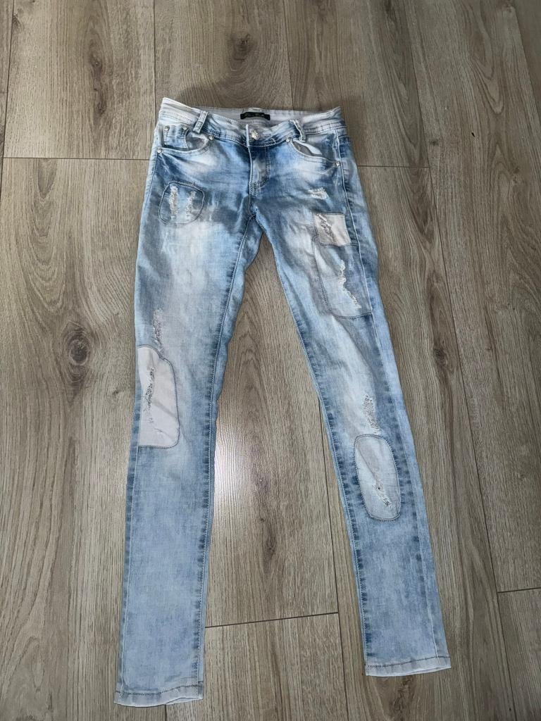 Be a diva 14 164 stretch jeans spijkerbroek skinny ripped, Broek, Gebruikt, Be a diva, Verzenden