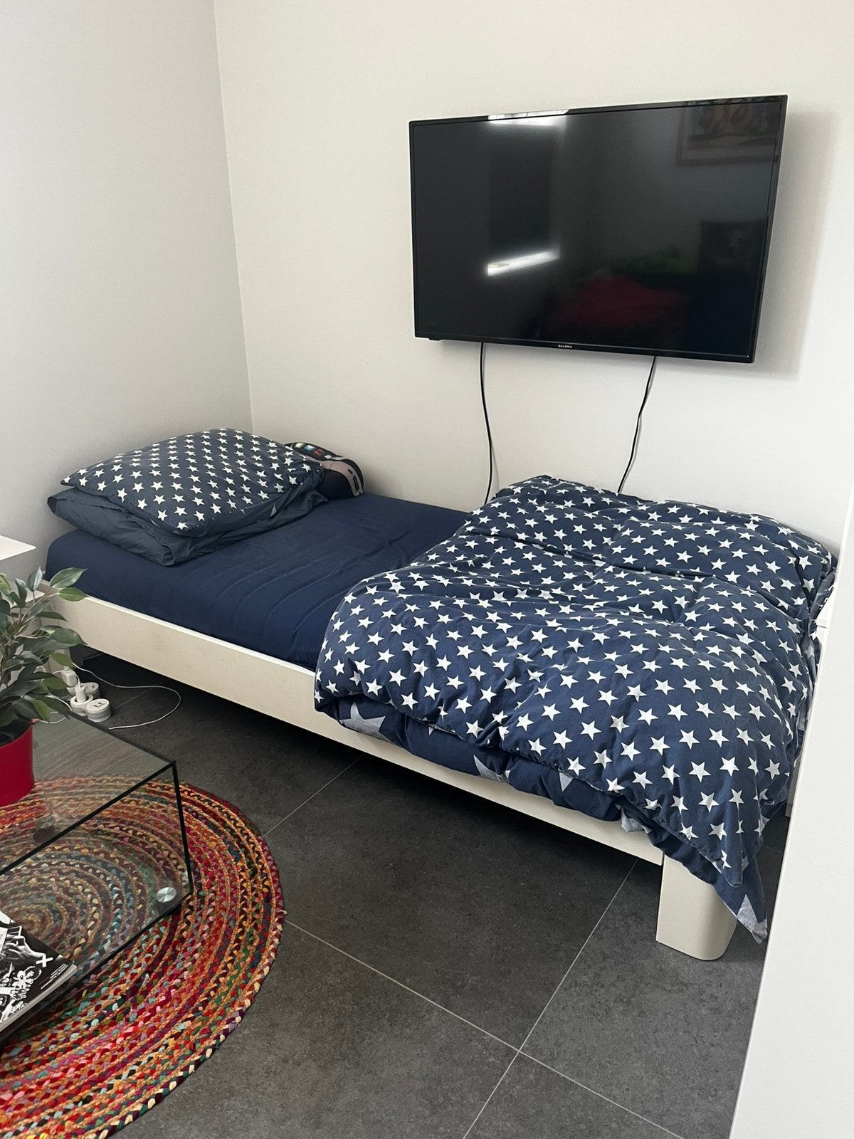 Auping auronde 1 persoons bed en auping verstelbaar spiraal, Ophalen, Gebruikt, 90 cm, Eenpersoons