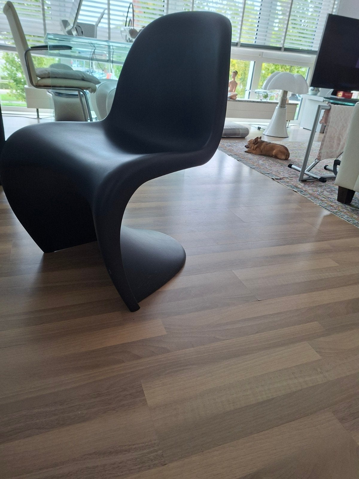 verner panton designstoel zwart 185,eur, Ophalen, Kunststof, Design vernerpanton, Zwart