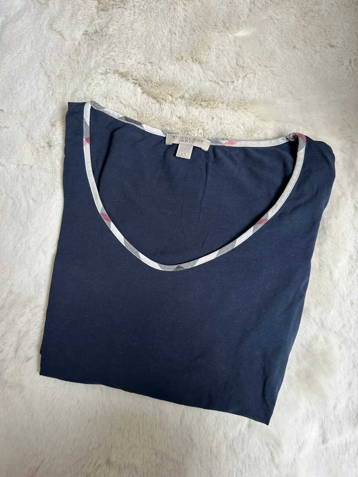 Burberry Brit T-shirt met 3/4 mouwen en V-hals, maat XS, Blauw, Ophalen of Verzenden, Zo goed als nieuw, Korte mouw