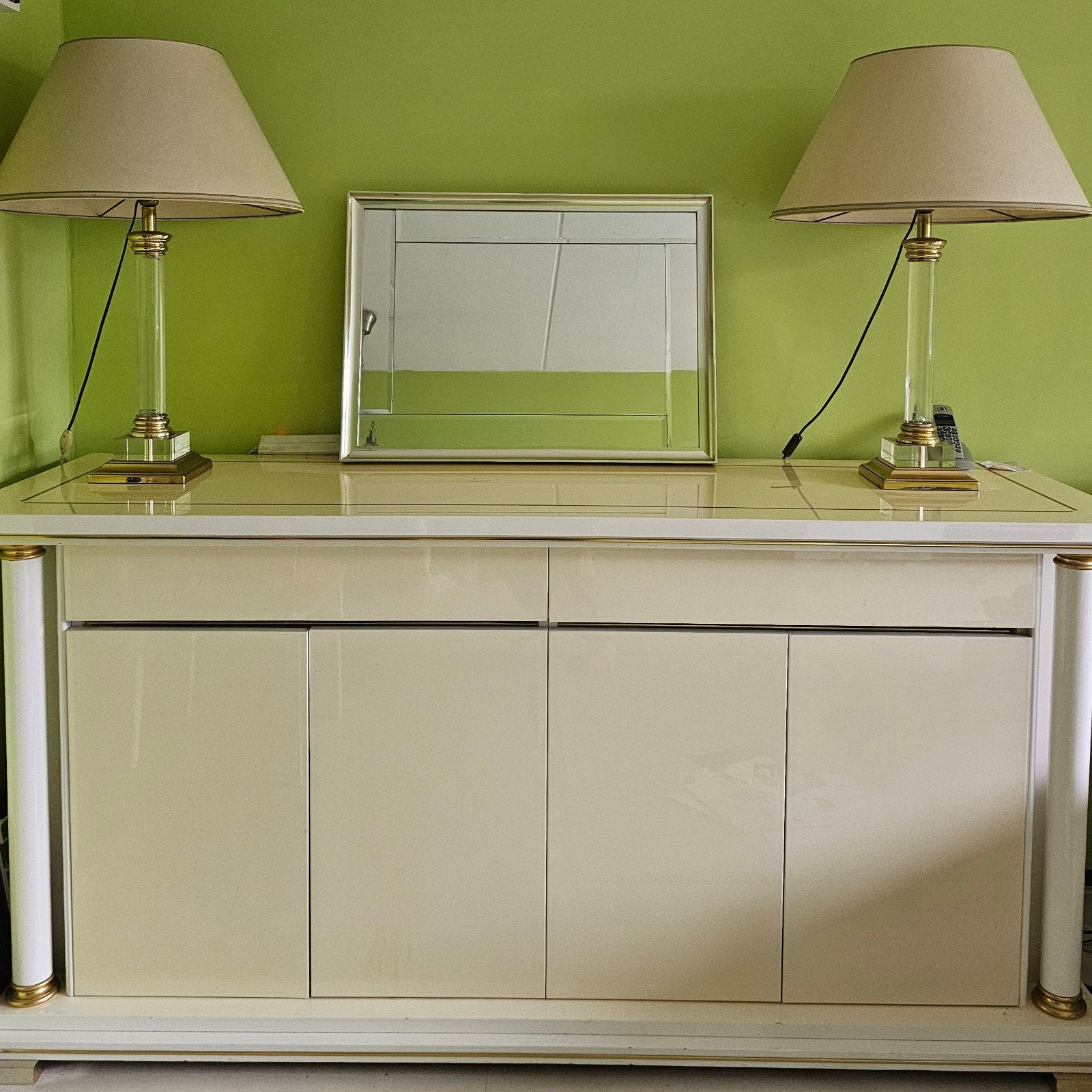 Stijlvol dressoir met spiegel, Ophalen, Overige materialen, Gebruikt, Modern klassiek
