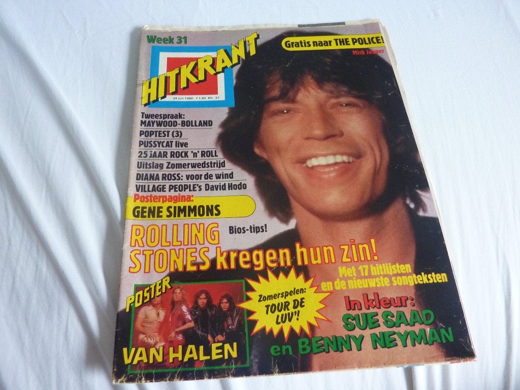 HITKRANT 1980- VAN HALEN-M JAGGER-LUV-B NEYMAN-KISS-MAYWOOD, Verzenden, 1980 tot heden, Tijdschrift