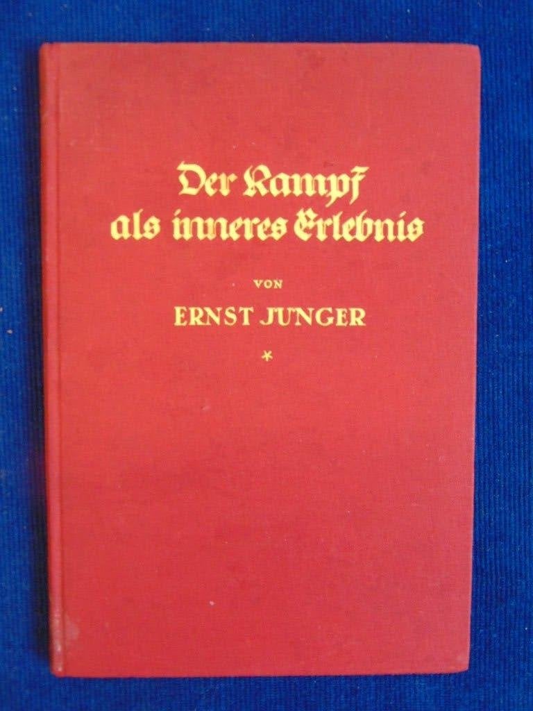 'Der Kampf als inneres Erlebnis' Ernst Jünger 1926 over WO1, Ophalen of Verzenden, Landmacht, Overige gebieden, Foto of Poster
