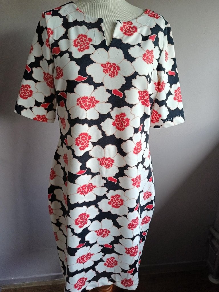Leuke stretch jurk print van Kyra & Ko, maat XXL, Kleding | Dames, Jurken, Maat 46/48 (XL) of groter, Ophalen of Verzenden, Zo goed als nieuw