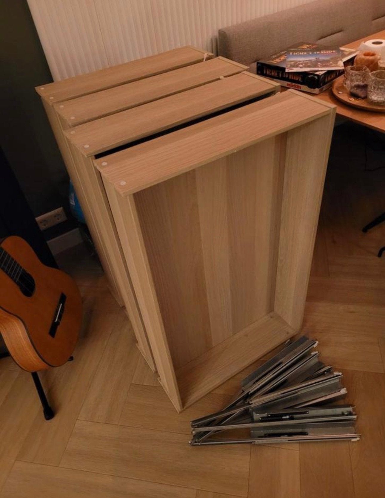 Ikea pax eiken effect en grijs lades manden komplement, Doe-het-zelf en Verbouw, Hout en Planken, Verzenden, Eiken, Minder dan 200 cm