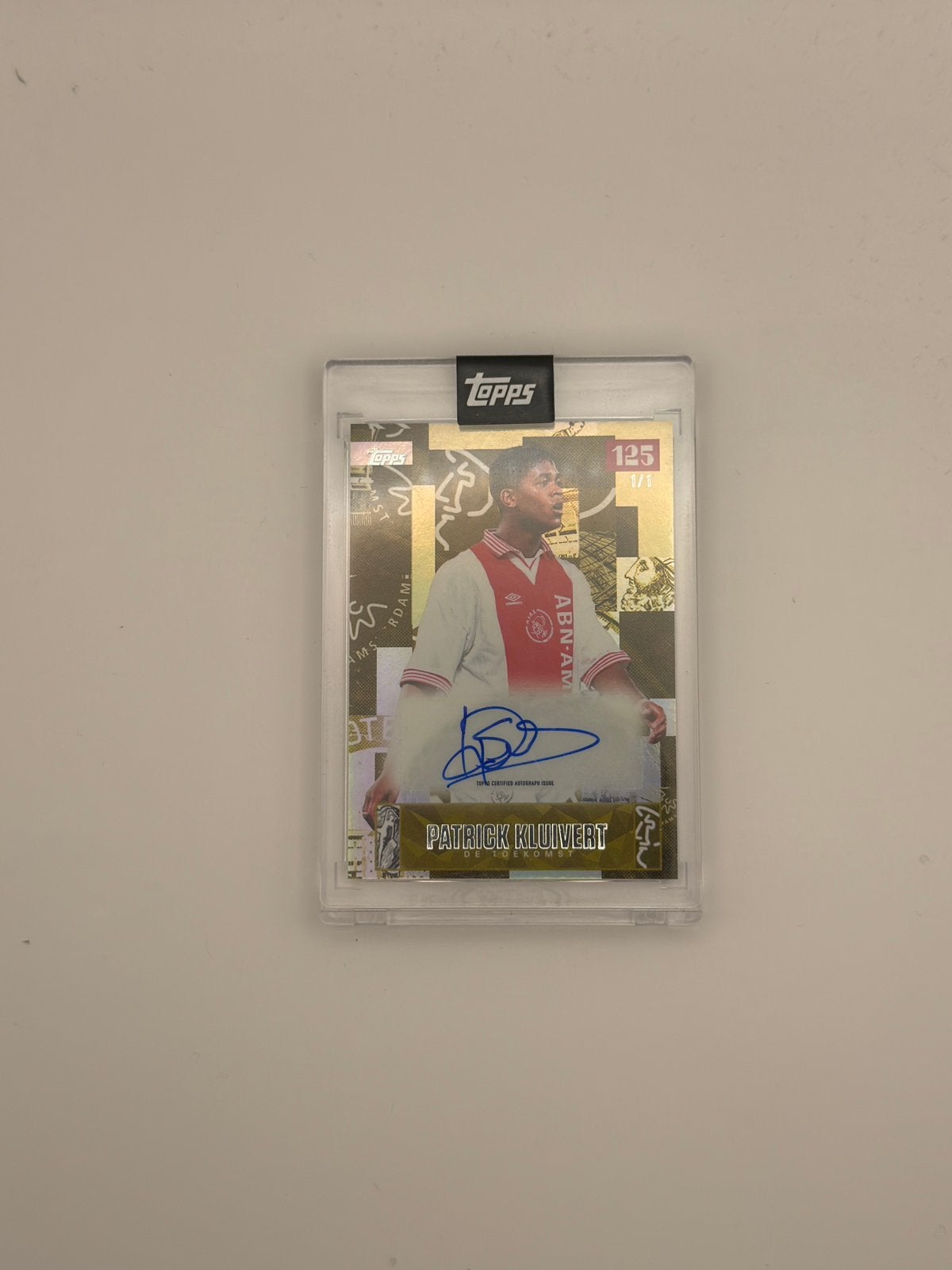 Patrick Kluivert Topps AFC Ajax 125 jaar handtekening 1/1, Ophalen of Verzenden, Zo goed als nieuw, Plaatje