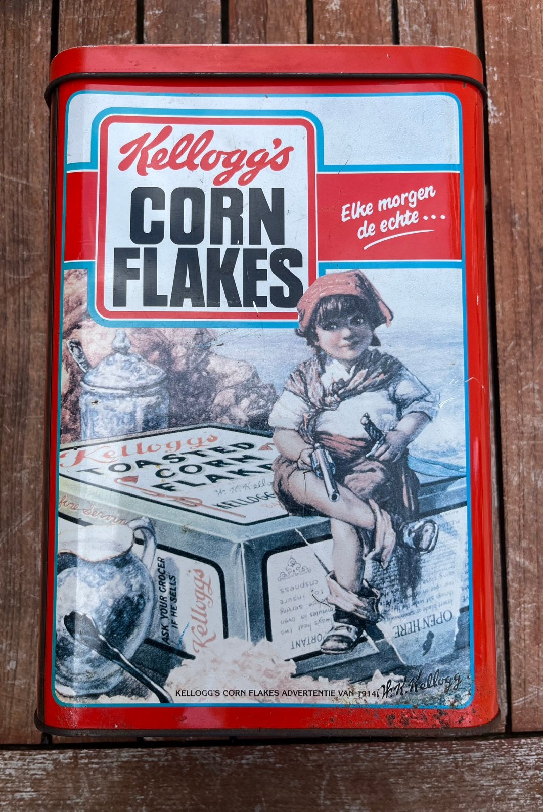 Kellogg’s cornflakes blik, Ophalen of Verzenden, Gebruikt, Overige
