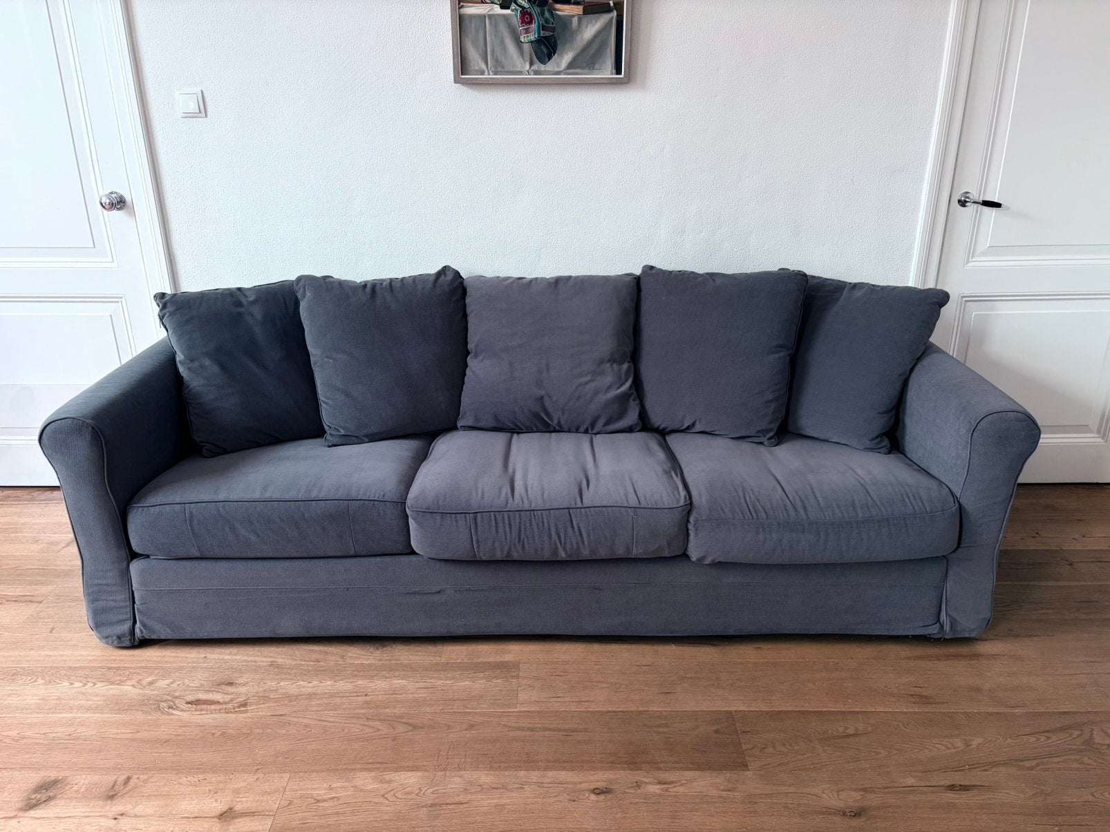 Grijze Ikea GRÖNLID driezitsbank met wasbare hoezen, Ophalen, Gebruikt, Driepersoons, 75 tot 100 cm