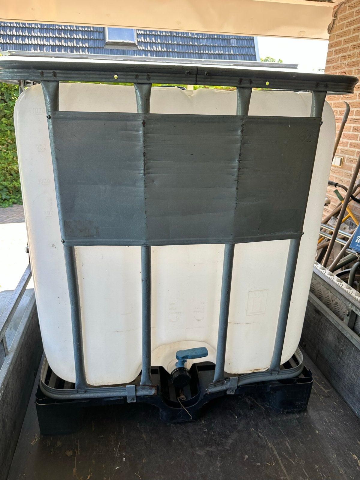 IBC Watertank 1000 liter met kraan, Tuin en Terras, Ophalen, Kunststof, Gebruikt, Met kraantje