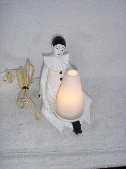 Vintage PIERROT tafellampje D. Bassano Italy, Gebruikt, Vintage, 20 cm, Meerkleurig