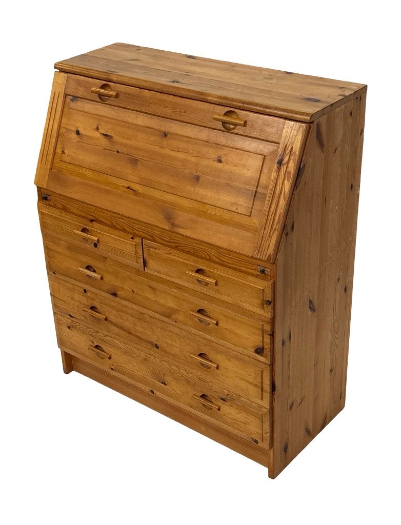 Vintage Secretaire werkplek grenenhout pine jaren 80 design, Vintage Secretaire, Vintage Secretaire, Ophalen of Verzenden, Vintage Secretaire