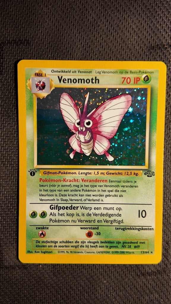 Venomoth 13 Jungle 1st Ed | Pokemon kaart, Ophalen, Zo goed als nieuw, Losse kaart, Foil