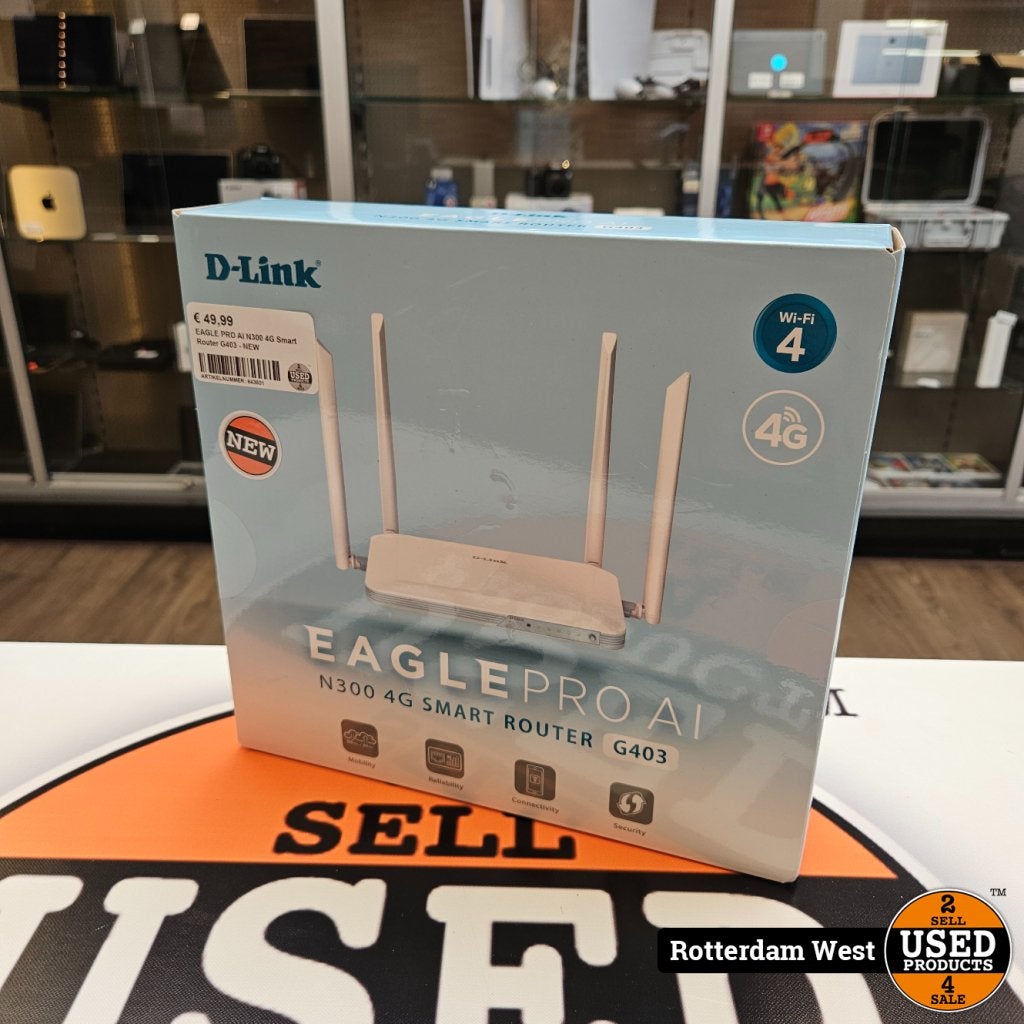 EAGLE PRO AI N300 4G Smart Router G403 - NEW, Computers en Software, Netwerk switches, Zo goed als nieuw
