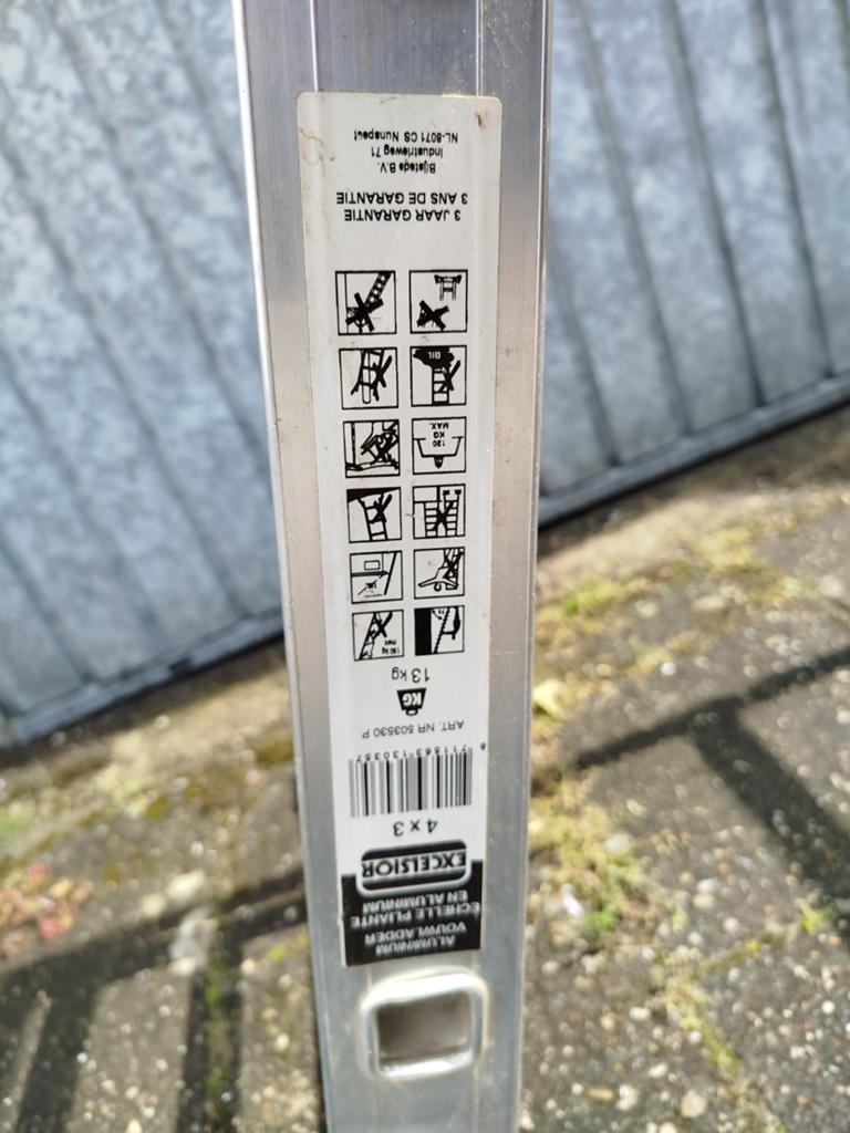 Vouwladder, Doe-het-zelf en Verbouw, Ladders en Trappen, Ophalen, Gebruikt, 2 tot 4 meter
