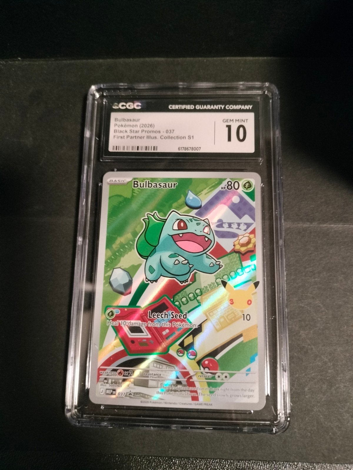 Bulbasaur Pokémon kaart CGC Graded GEM MINT 10, Verzenden, Nieuw, Losse kaart, Foil