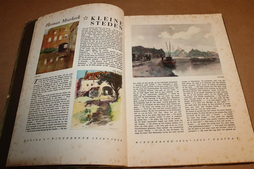 Winterboek 1934 — Literair Kunstboek met Ingeplakte Platen, Ophalen of Verzenden