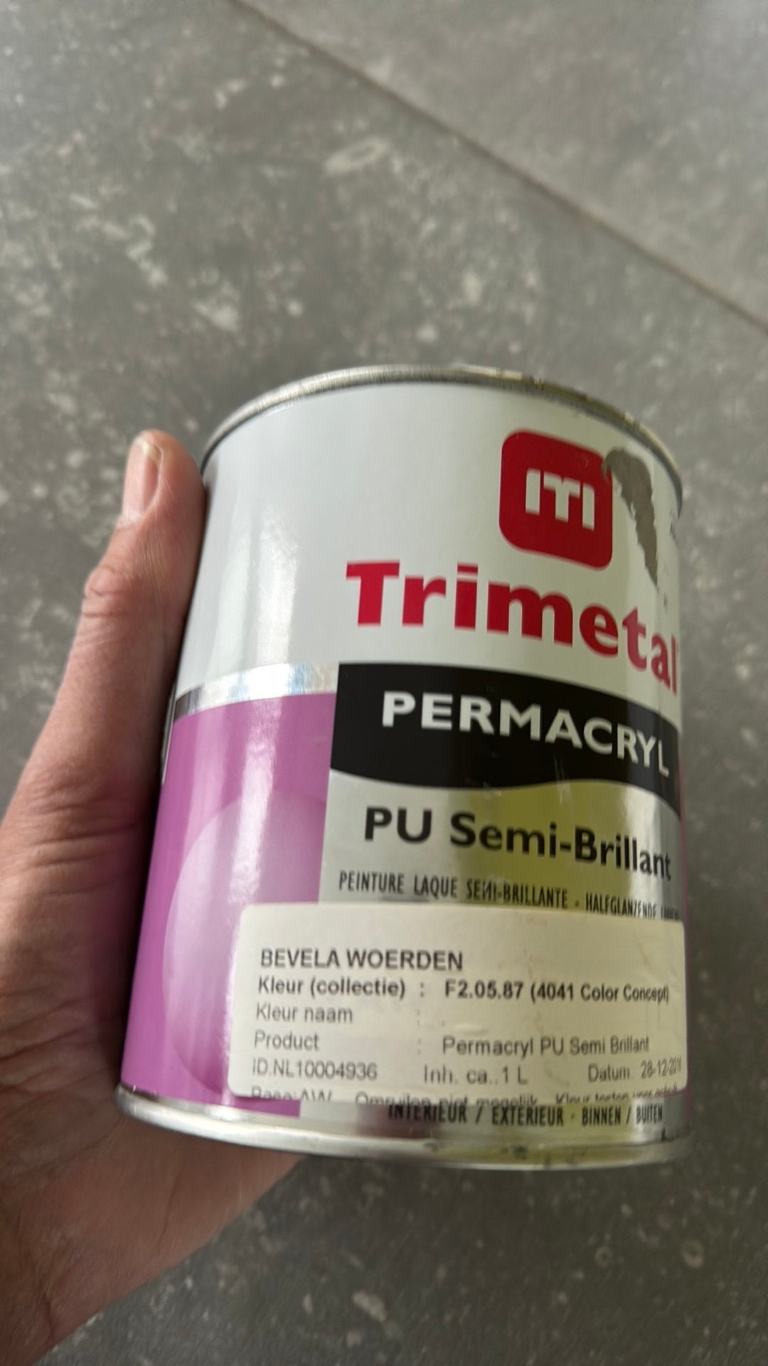 Trimetal Permacryl PU Semi-Brillant Lak F2.05.87 (1L), Ophalen, Overige kleuren, Nieuw, Lak