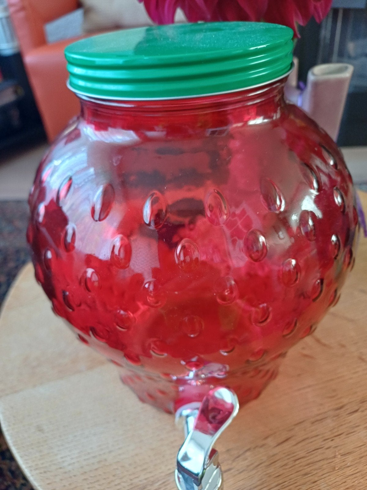 Aardbei drankdispenser glas nieuwstaat, Ophalen, Zo goed als nieuw, Rood, Glas